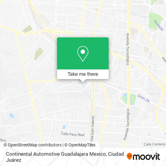 Mapa de Continental Automotive Guadalajara Mexico