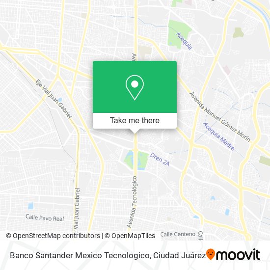 Banco Santander Mexico Tecnologico map