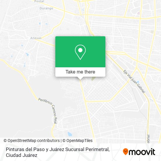 Pinturas del Paso y Juárez Sucursal Perimetral map