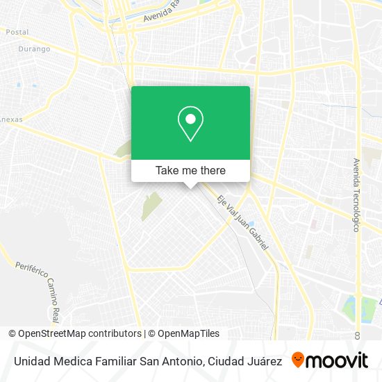 Mapa de Unidad Medica Familiar San Antonio