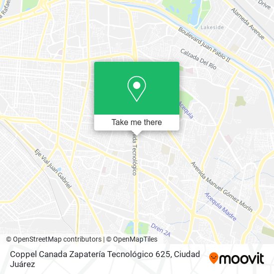 How to get to Coppel Canada Zapater a Tecnol gico 625 in Juarez by