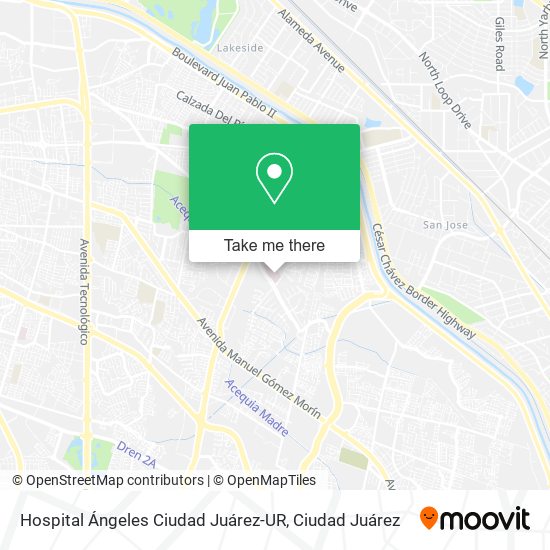 Mapa de Hospital Ángeles Ciudad Juárez-UR