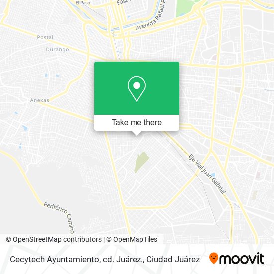 Mapa de Cecytech Ayuntamiento, cd. Juárez.