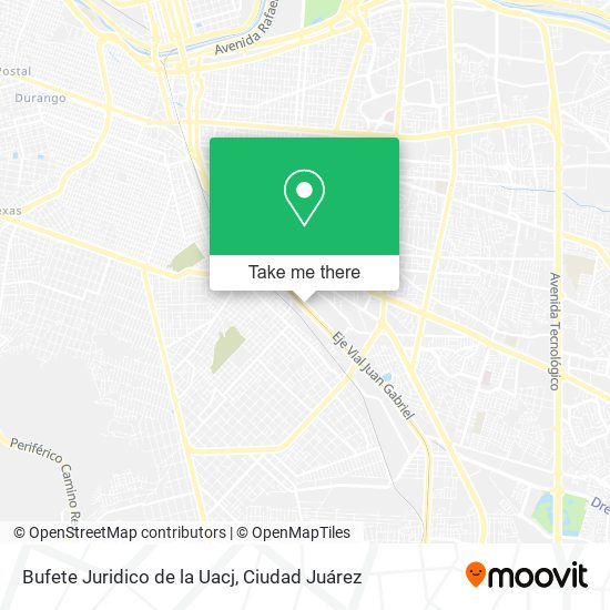 Bufete Juridico de la Uacj map