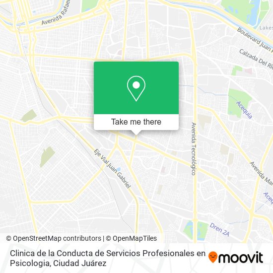 Clinica de la Conducta de Servicios Profesionales en Psicologia map
