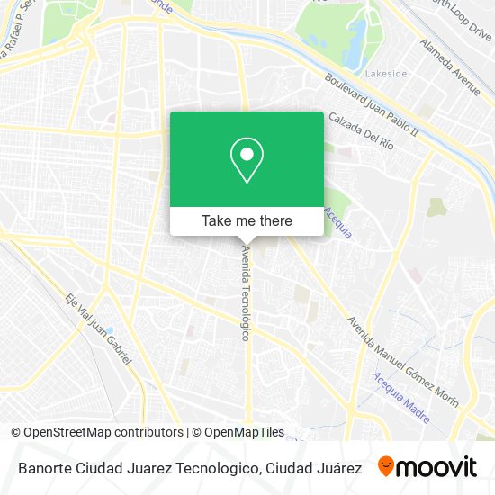 Mapa de Banorte Ciudad Juarez Tecnologico