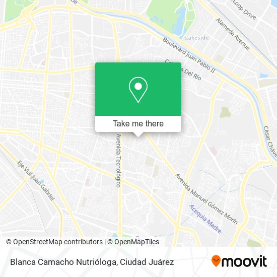 Blanca Camacho Nutrióloga map