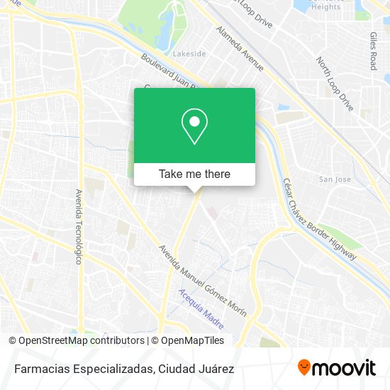 Farmacias Especializadas map