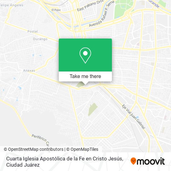 Cuarta Iglesia Apostólica de la Fe en Cristo Jesús map