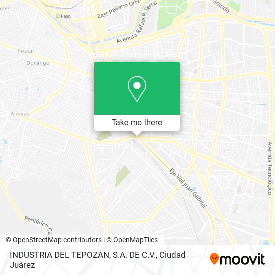 INDUSTRIA DEL TEPOZAN, S.A. DE C.V. map