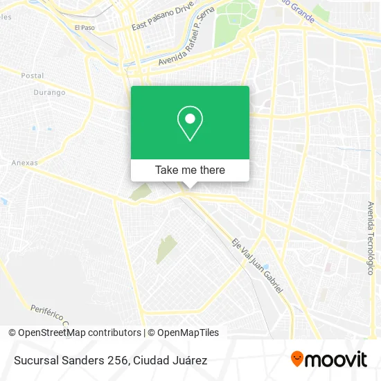 Sucursal Sanders 256 map