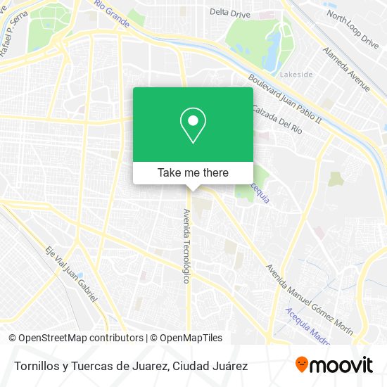 Tornillos y Tuercas de Juarez map