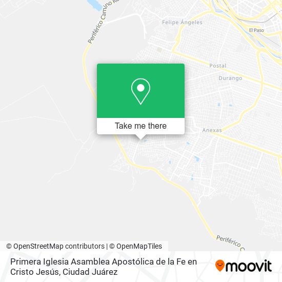 Primera Iglesia Asamblea Apostólica de la Fe en Cristo Jesús map