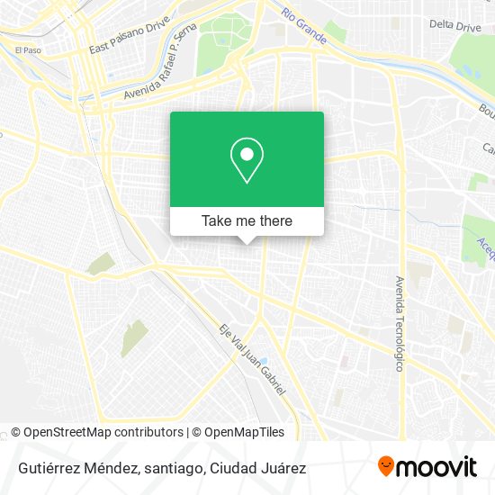 Gutiérrez Méndez, santiago map