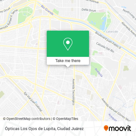 Ópticas Los Ojos de Lupita map