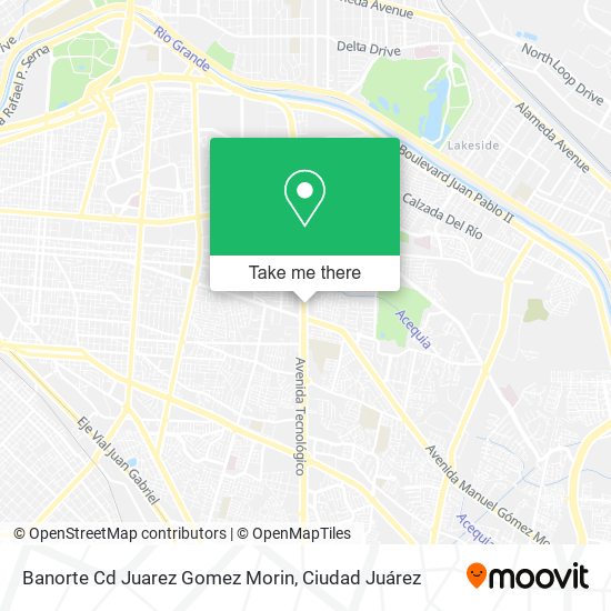 Banorte Cd Juarez Gomez Morin map