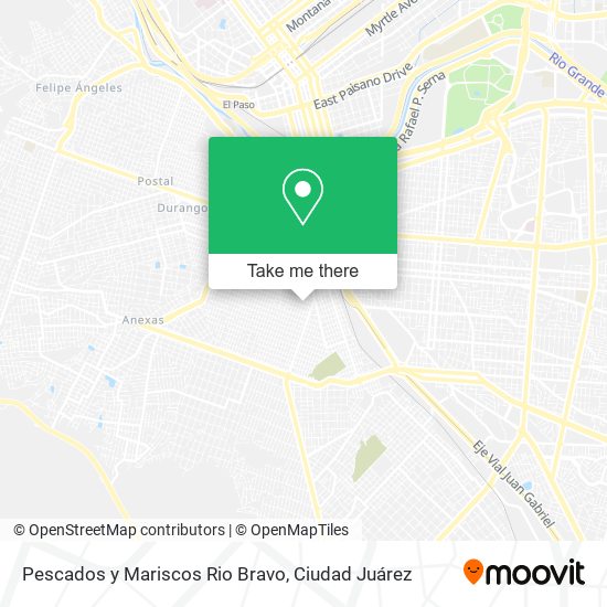 Mapa de Pescados y Mariscos Rio Bravo