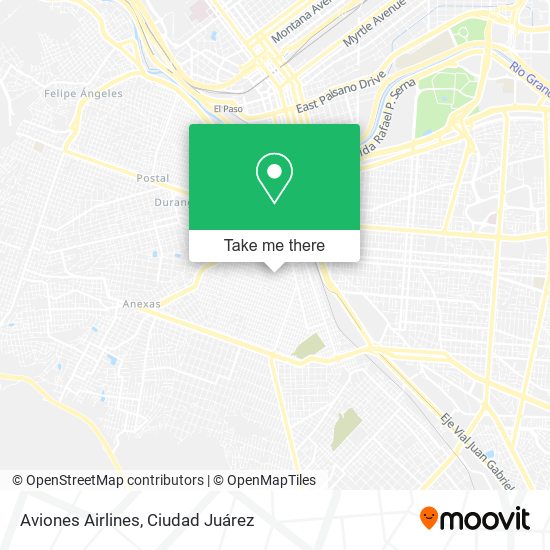 Aviones Airlines map