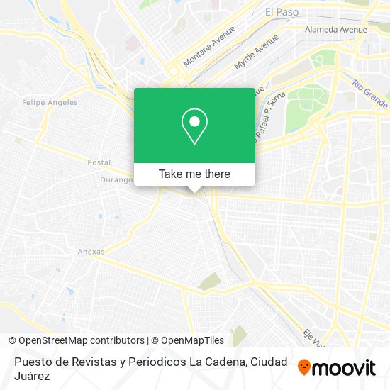 Mapa de Puesto de Revistas y Periodicos La Cadena