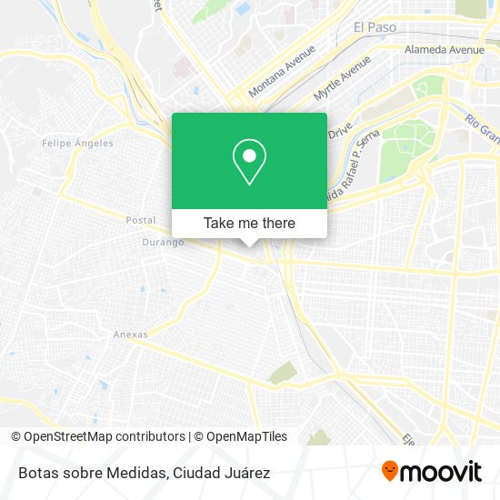Mapa de Botas sobre Medidas