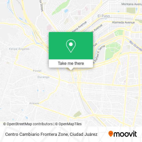 Mapa de Centro Cambiario Frontera Zone