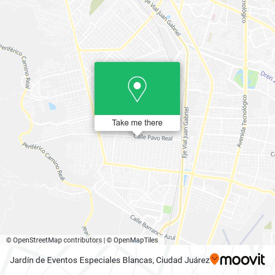 Jardín de Eventos Especiales Blancas map