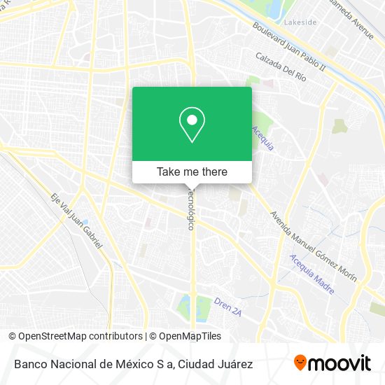 Mapa de Banco Nacional de México S a