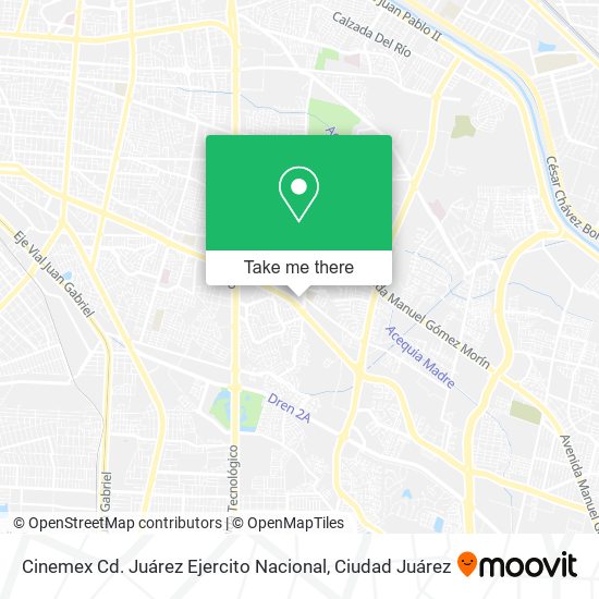 Cinemex Cd. Juárez Ejercito Nacional map