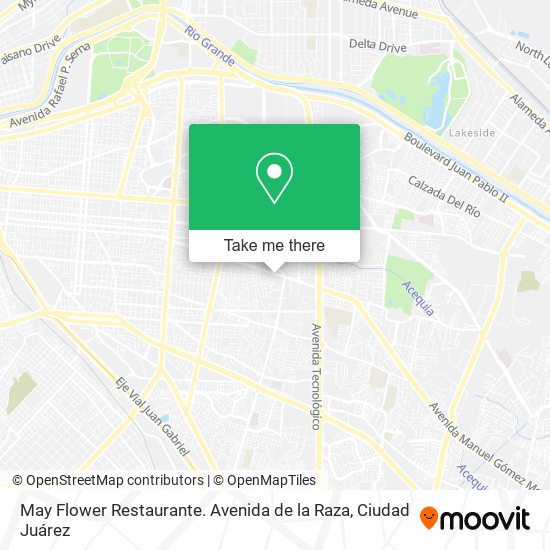 Mapa de May Flower Restaurante. Avenida de la Raza