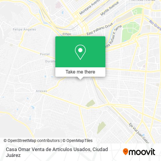 Mapa de Casa Omar Venta de Artículos Usados