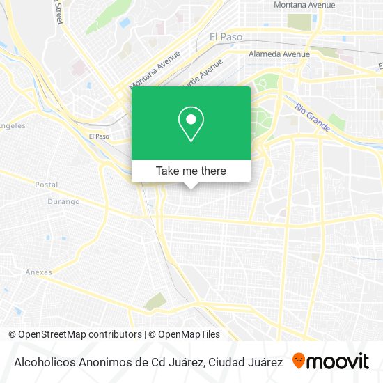 Alcoholicos Anonimos de Cd Juárez map