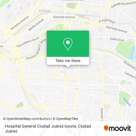 Mapa de Hospital General Ciudad Juárez Issste