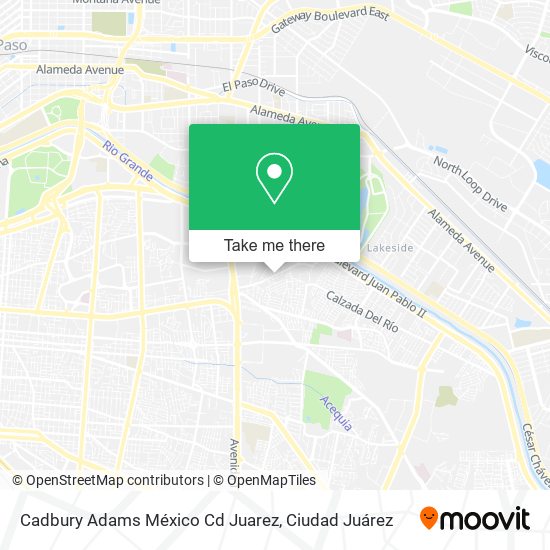 Mapa de Cadbury Adams México Cd Juarez