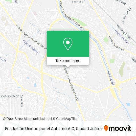 Mapa de Fundación Unidos por el Autismo A.C