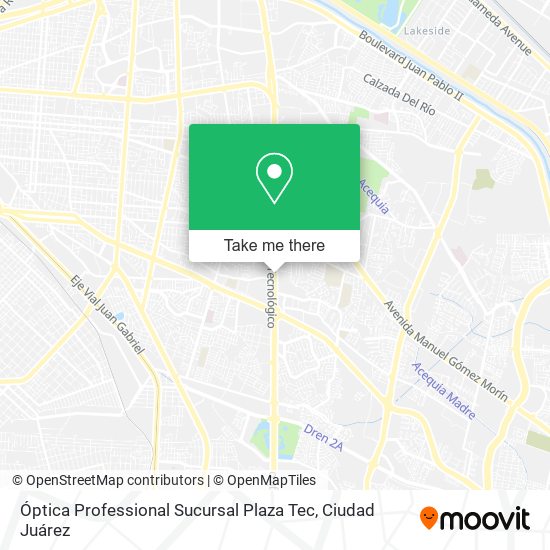 Mapa de Óptica Professional Sucursal Plaza Tec