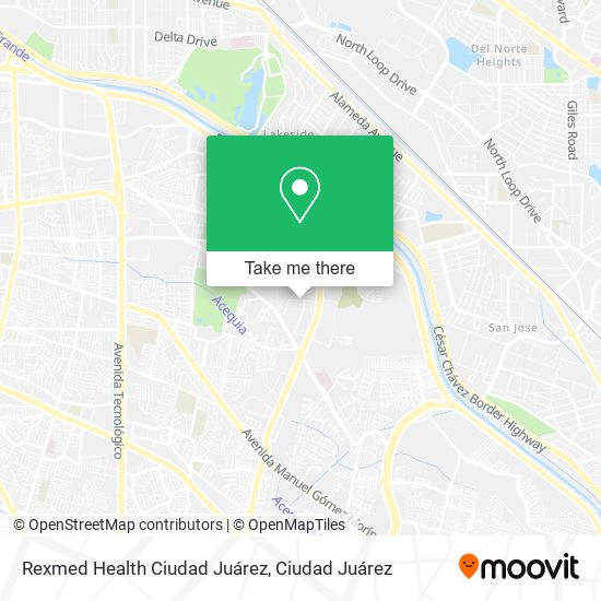 Mapa de Rexmed Health Ciudad Juárez