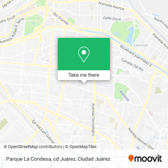 Parque La Condesa, cd Juárez map
