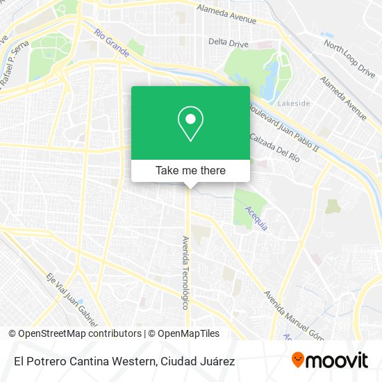 El Potrero Cantina Western map