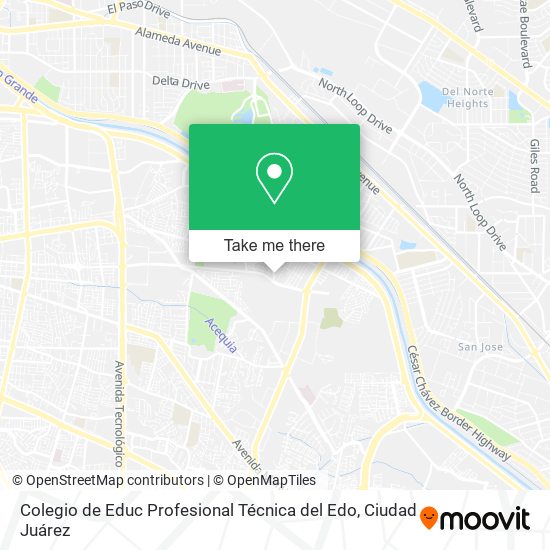 Mapa de Colegio de Educ Profesional Técnica del Edo