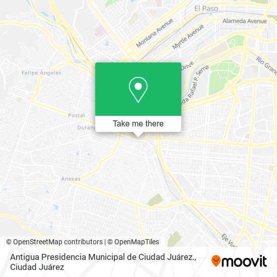 Mapa de Antigua Presidencia Municipal de Ciudad Juárez.