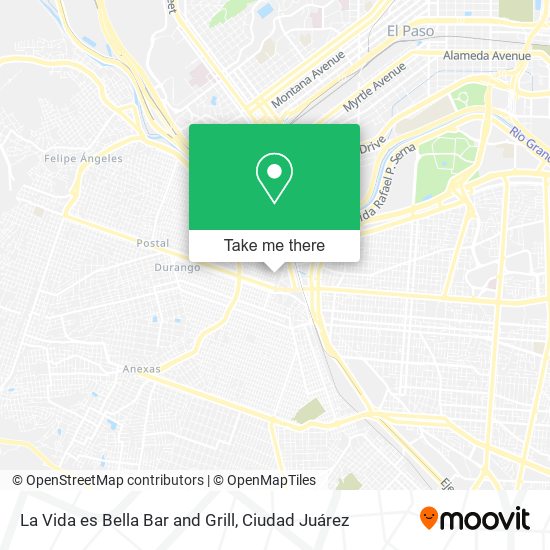 Mapa de La Vida es Bella Bar and Grill