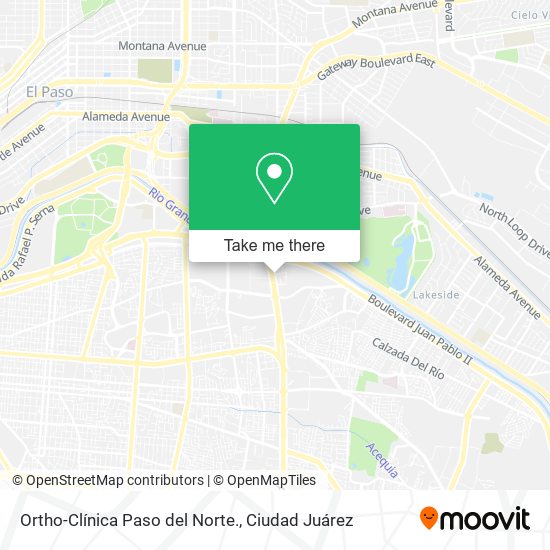 Mapa de Ortho-Clínica Paso del Norte.