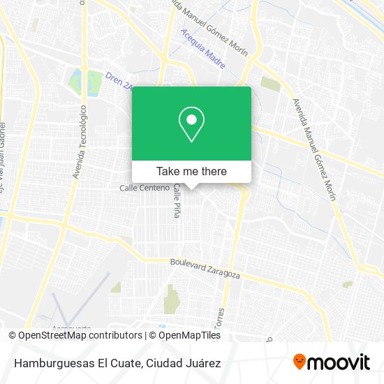 Mapa de Hamburguesas El Cuate