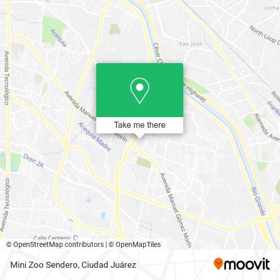 Mini Zoo Sendero map