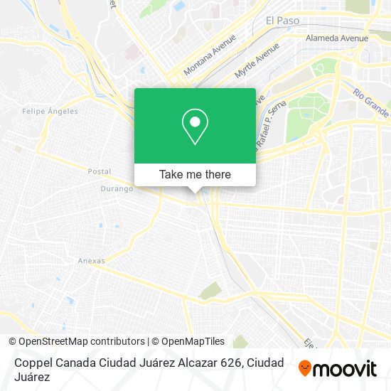 Mapa de Coppel Canada Ciudad Juárez Alcazar 626