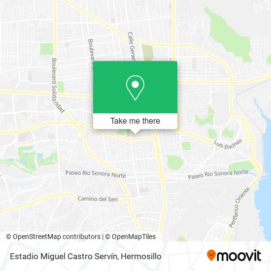 Mapa de Estadio Miguel Castro Servín