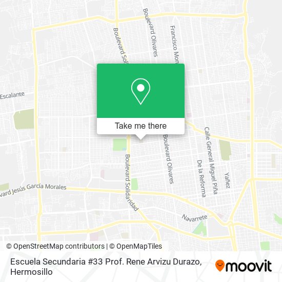 Mapa de Escuela Secundaria #33 Prof. Rene Arvizu Durazo