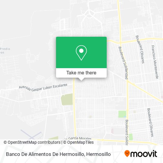 Mapa de Banco De Alimentos De Hermosillo