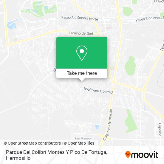 Mapa de Parque Del Colibrí Montes Y Pico De Tortuga