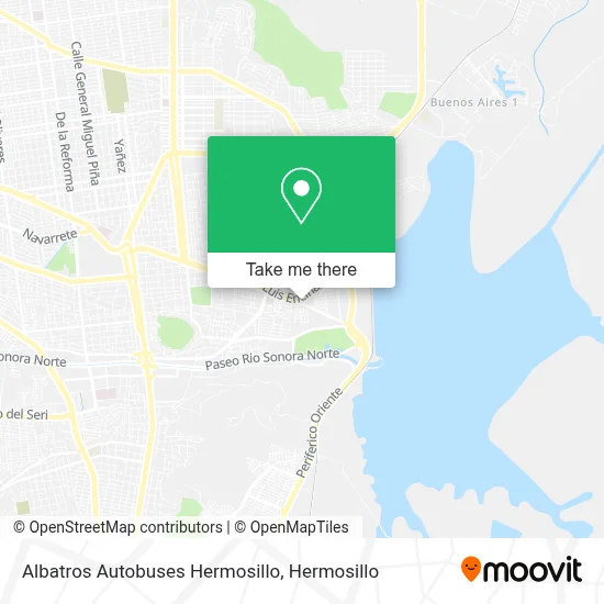 Albatros Autobuses Hermosillo map